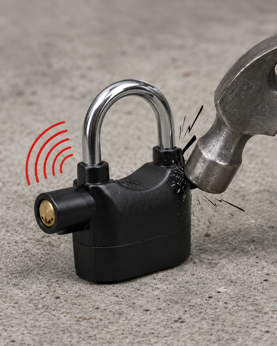 Candado con alarma integrada